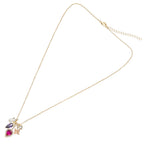 COLLANA PLACCATA ORO CON CUBIC ZIRCONIA E PERLA