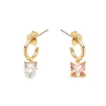 ORECCHINI PLACCATI ORO CUBIC ZIRCONIA E PERLA