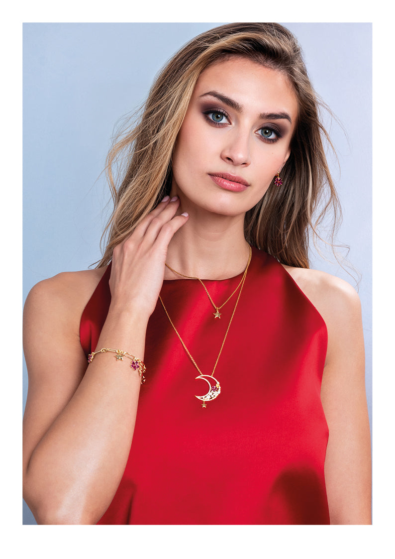 COLLANA DOPPIO FILO PLACCATA ORO C/CUBIC ZIRCO