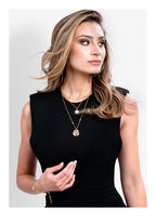 COLLANA DOPPIO FILO PLACCATA ORO C/CUBIC ZIRCO