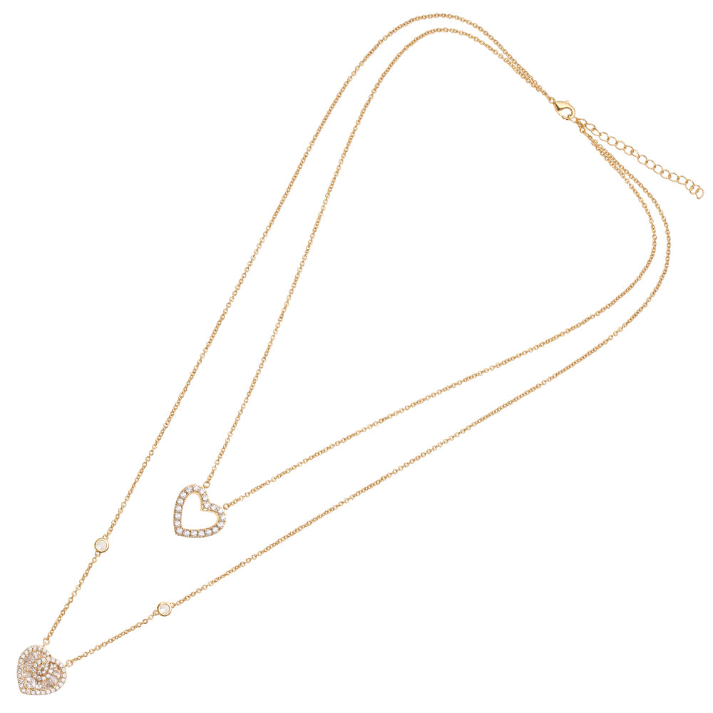 COLLANA DOPPIO FILO PLACCATA ORO C/CUBIC ZIRCO