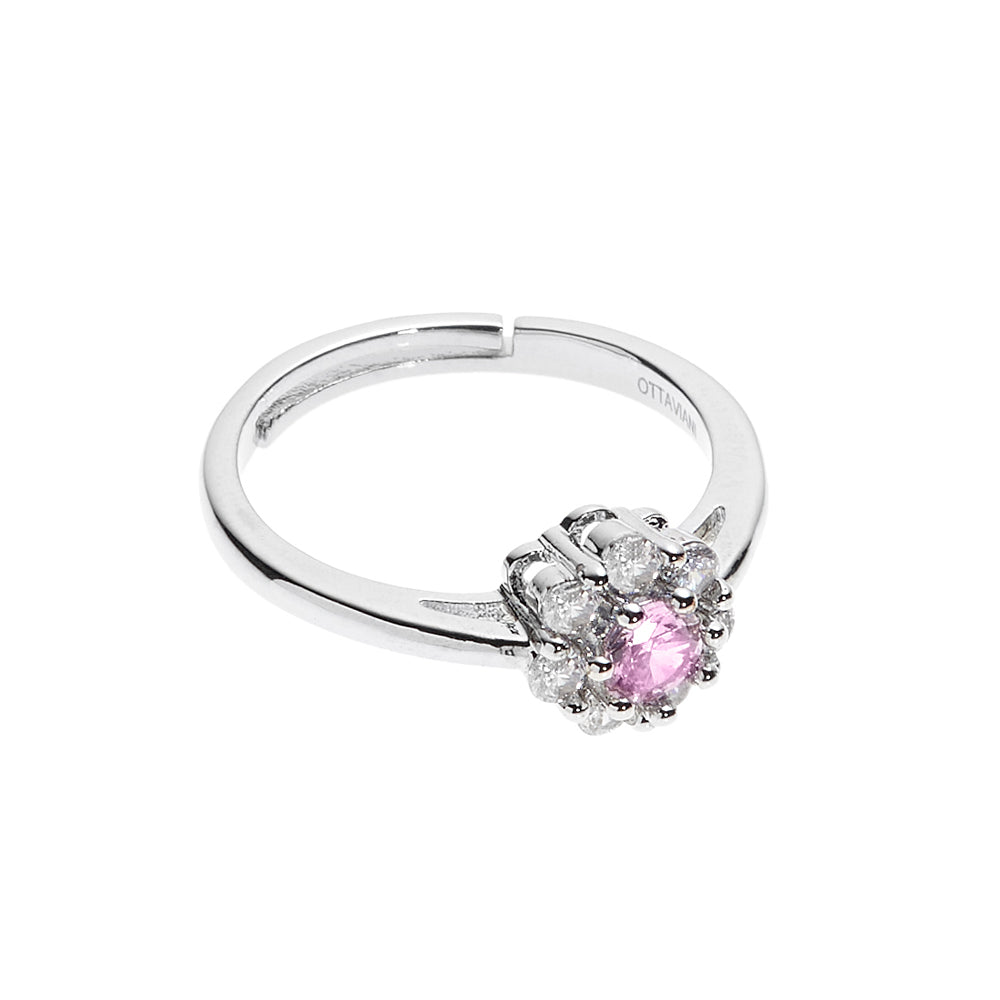ANELLO RODIATO CON CUBIC ZIRCONIA
