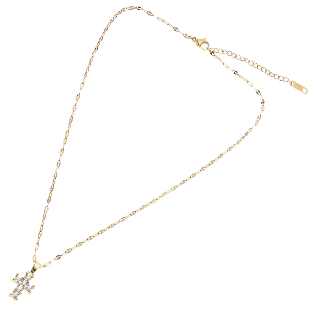 COLLANA PLACCATA ORO CON CUBIC ZIRCONIA