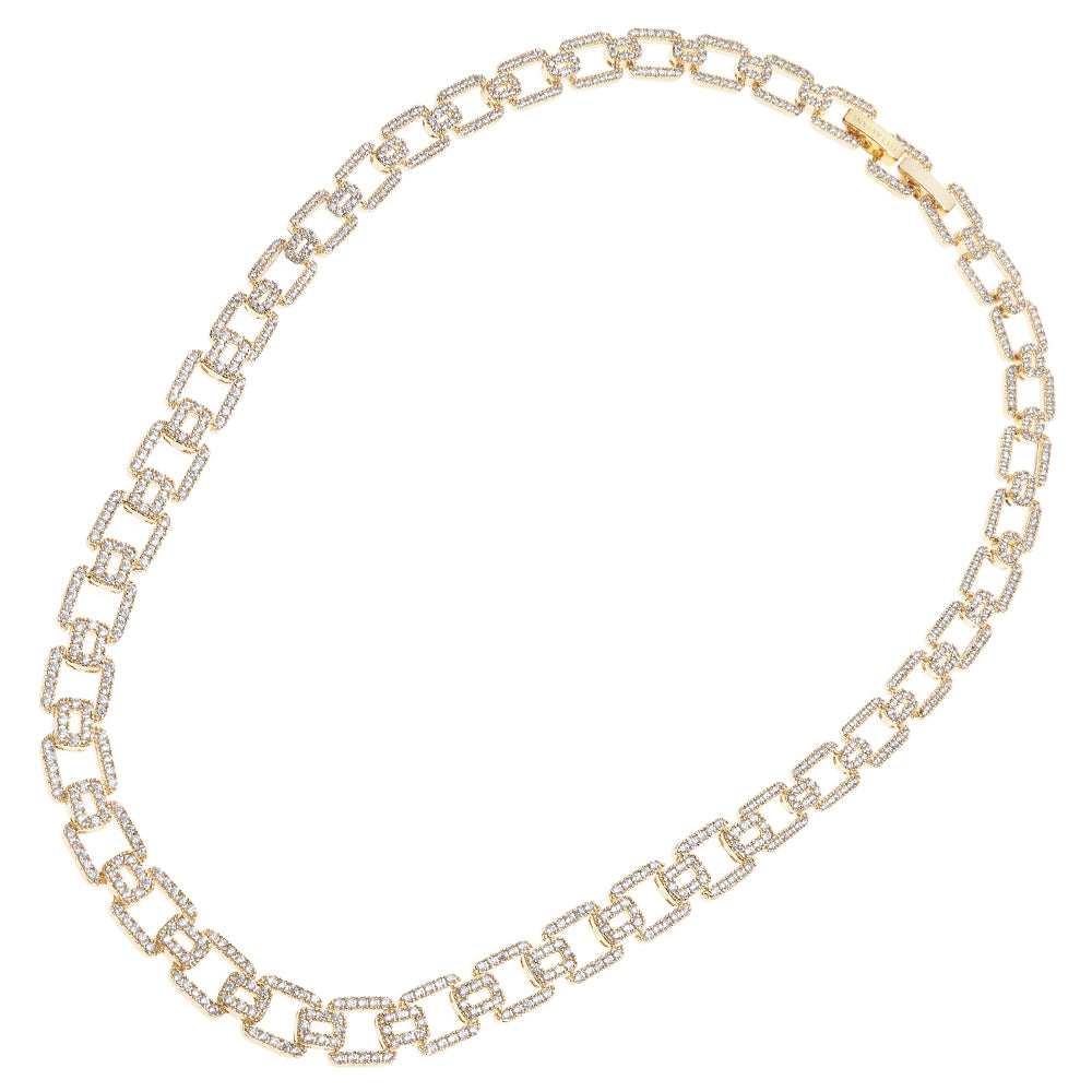 COLLANA PLACCATA ORO CON CUBIC ZIRCONIA