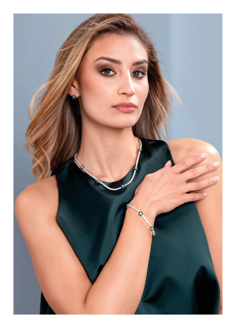 ORECCHINI RODIATI CON CUBIC ZIRCONIA