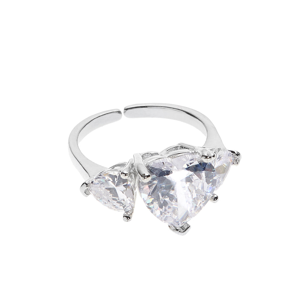ANELLO RODIATO CON CUBIC ZIRCONIA