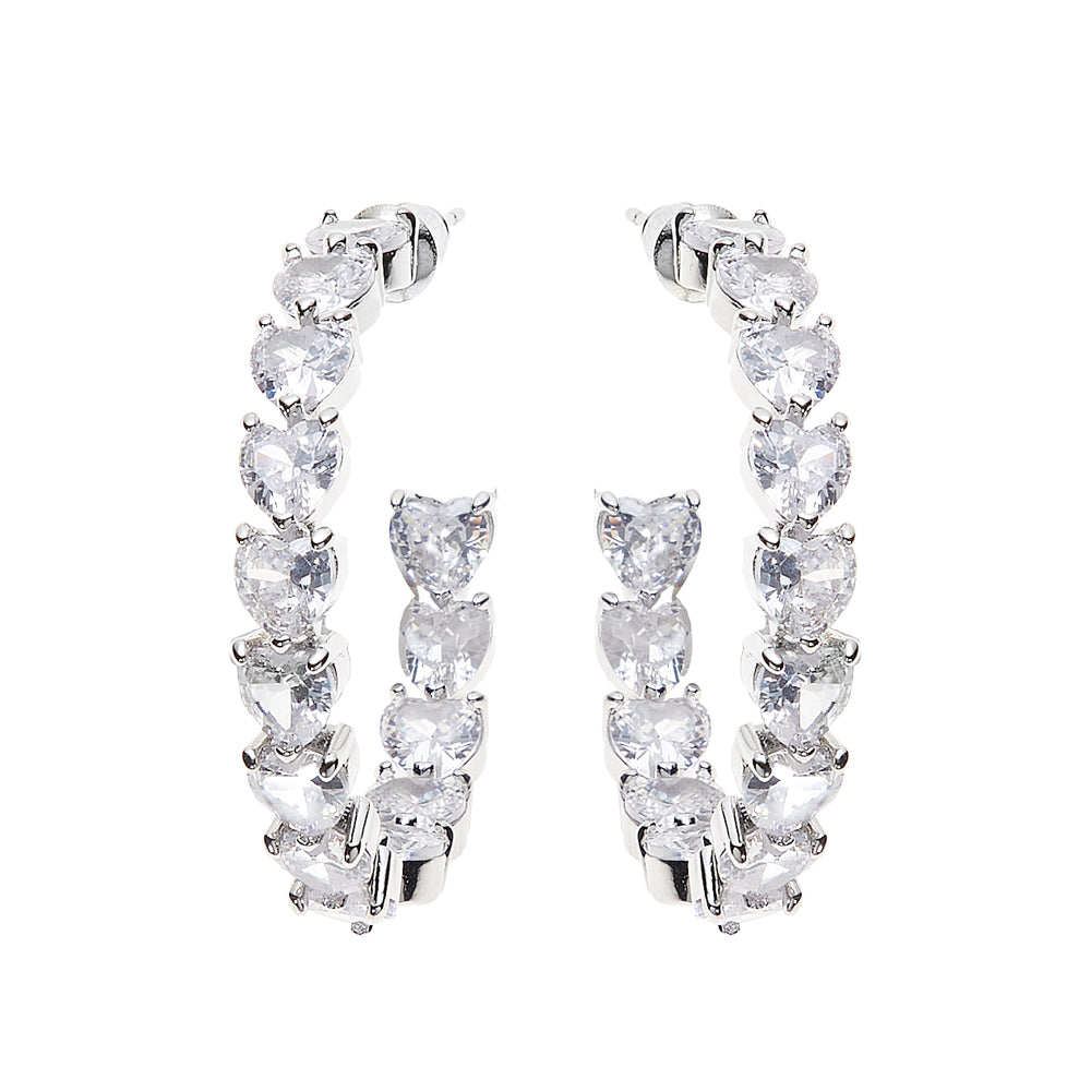 ORECCHINI RODIATI CON CUBIC ZIRCONIA