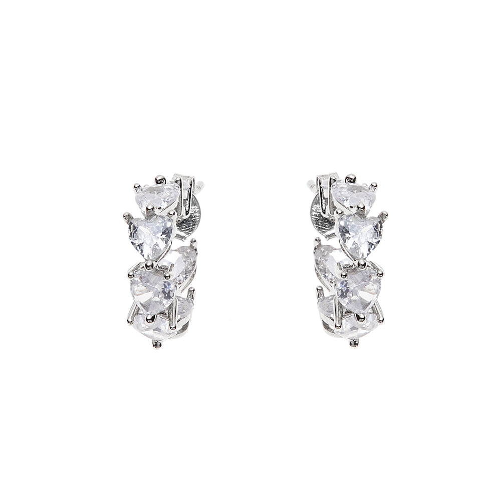 ORECCHINI RODIATI CON CUBIC ZIRCONIA