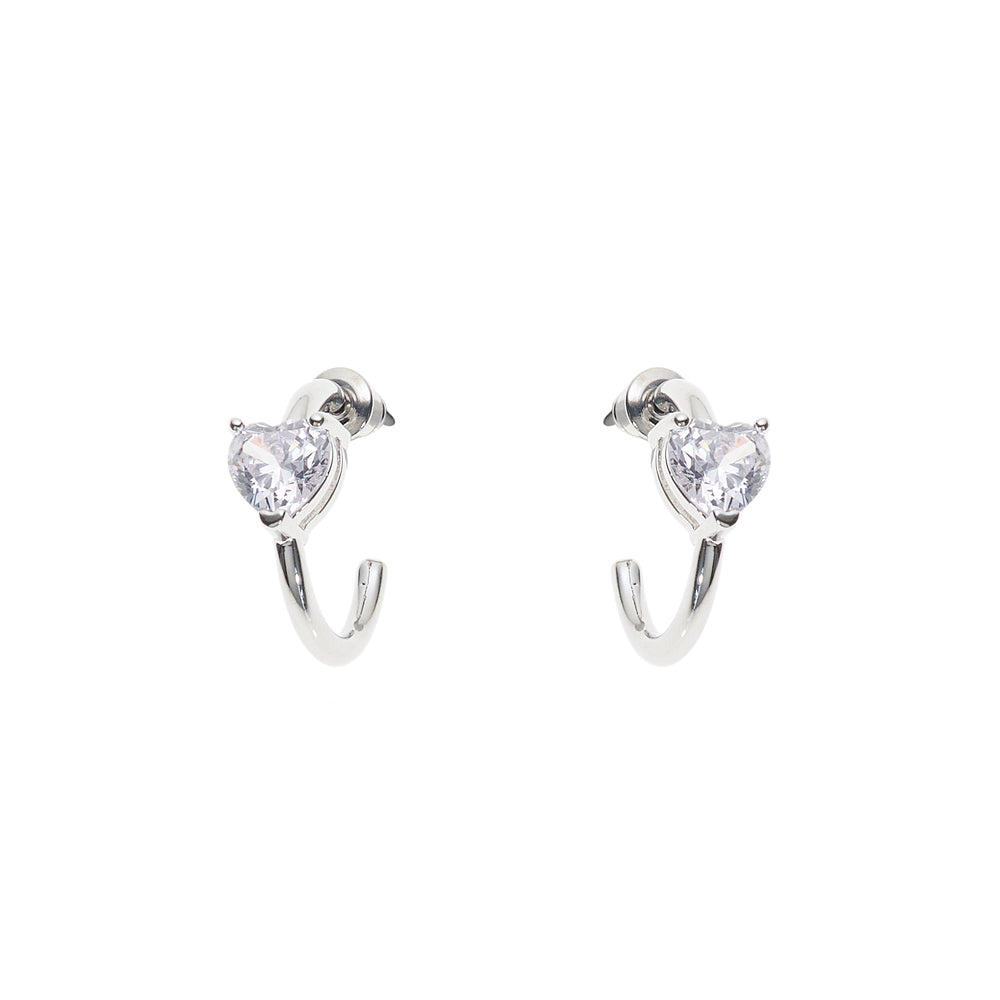 ORECCHINI RODIATI CON CUBIC ZIRCONIA