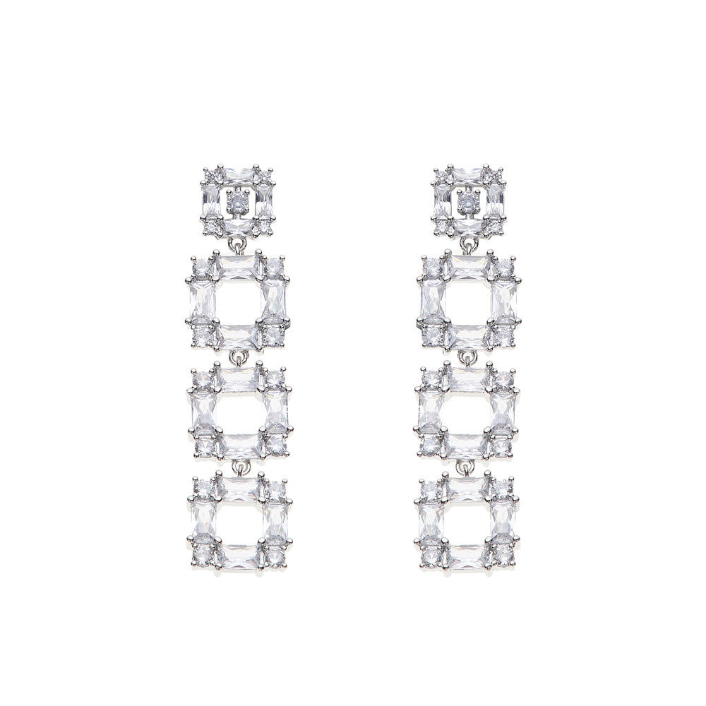 ORECCHINI RODIATI CON CUBIC ZIRCONIA