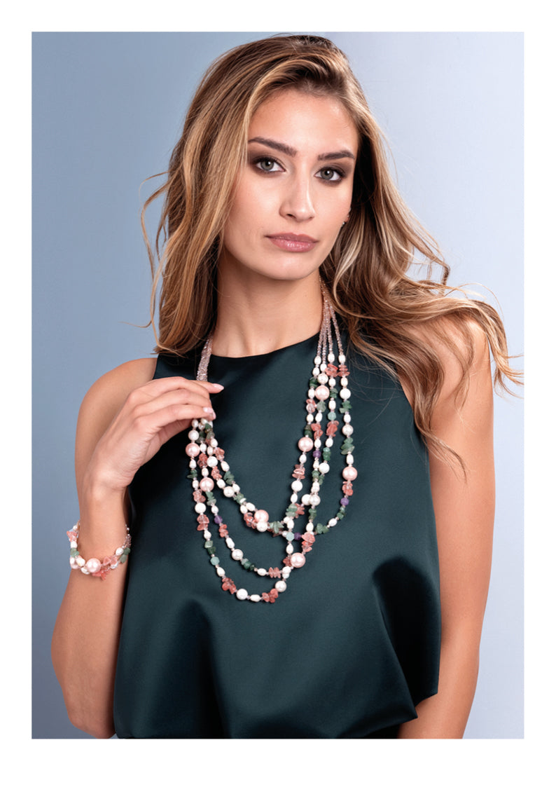 ORECCHINI CON PERLE E AGATA CHIUSURA CLIP