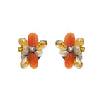 ORECCHINI CON CRISTALLI AGATA E PERLE CLIP