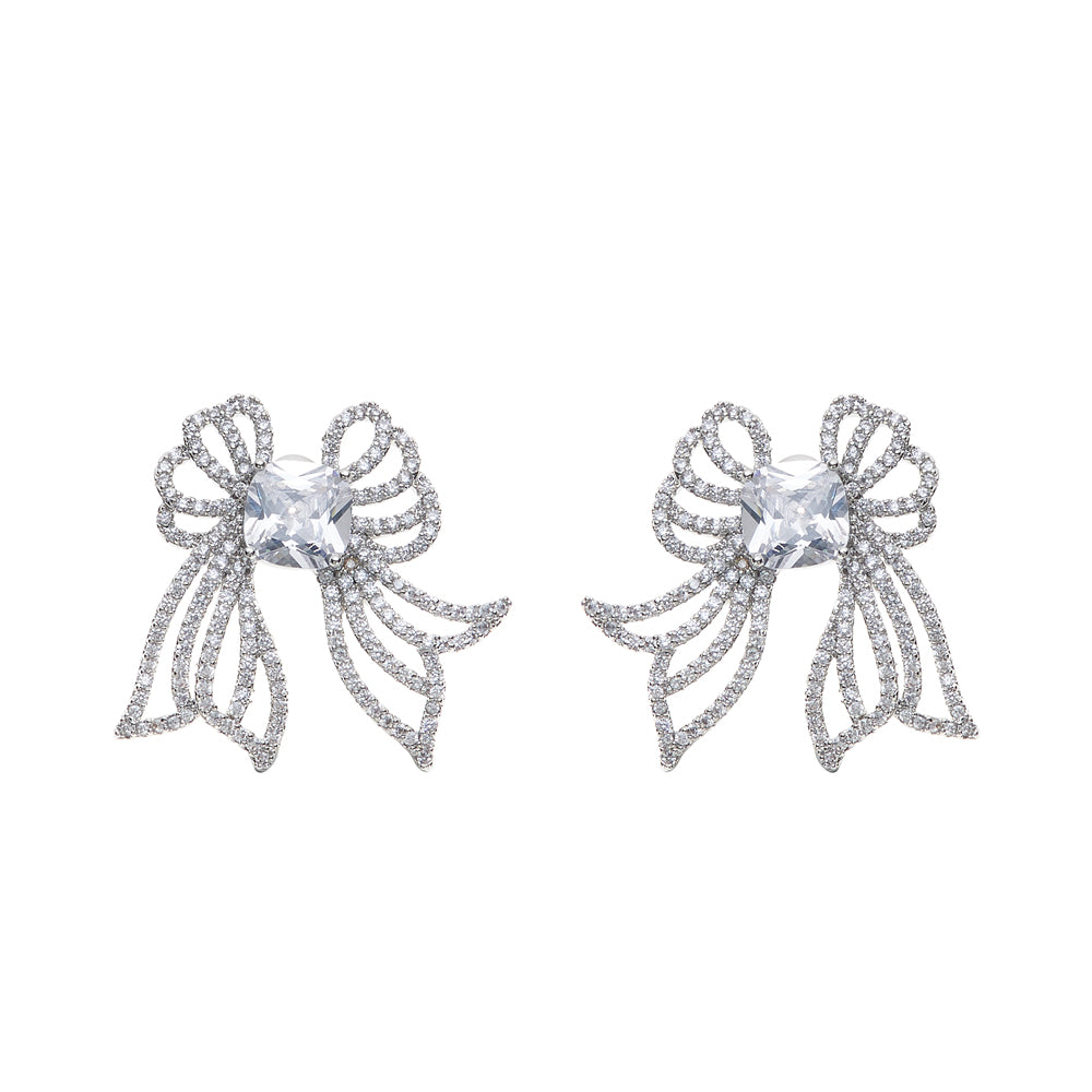 ORECCHINI RODIATI CON CUBIC ZIRCONIA