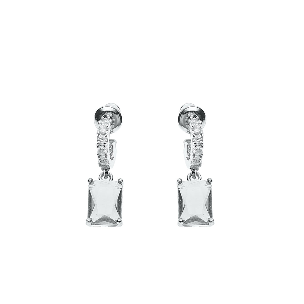 ORECCHINI RODIATI CON CUBIC ZIRCONIA