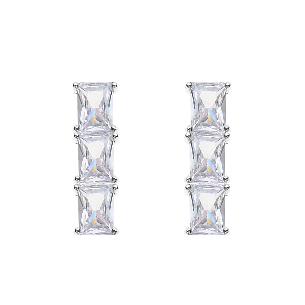 ORECCHINI RODIATI CON CUBIC ZIRCONIA