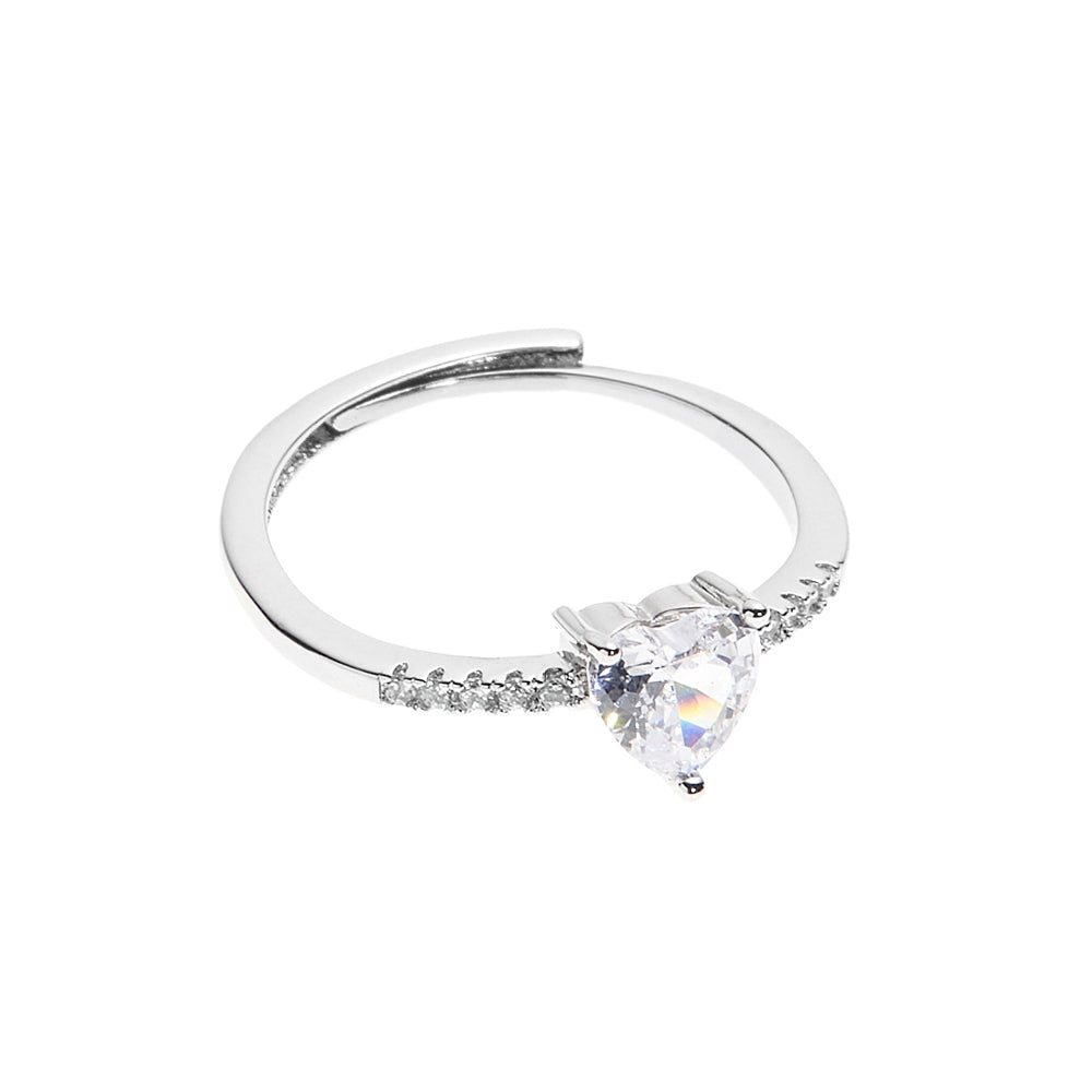 ANELLO RODIATO CON CUBIC ZIRCONIA