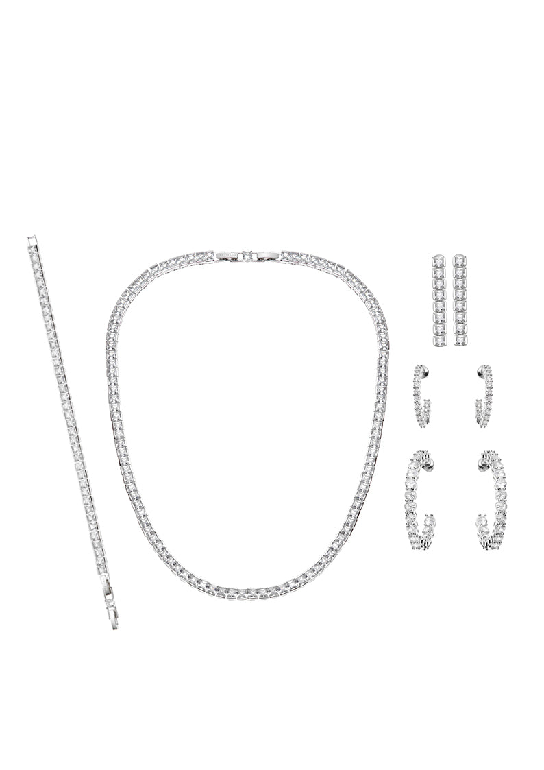 ORECCHINI RODIATI CON CUBIC ZIRCONIA