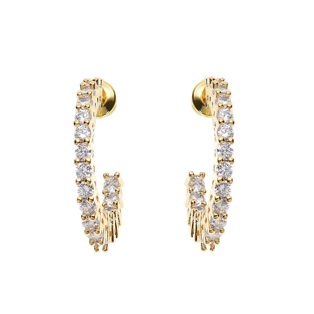 ORECCHINI PLACCATI ORO CON CUBIC ZIRCONIA