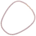 COLLANA PLACCATA ORO ROSA CON CUBIC ZIRCONIA