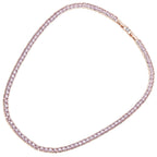 COLLANA PLACCATA ORO ROSA CON CUBIC ZIRCONIA