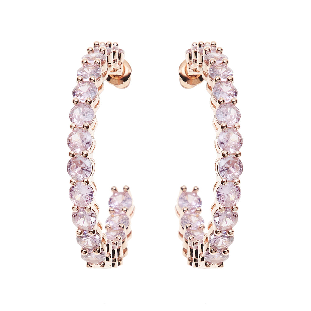 ORECCHINI PLACCATI ORO ROSA CON CUBIC ZIRCONIA