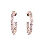 ORECCHINI PLACCATI ORO ROSA CON CUBIC ZIRCONIA