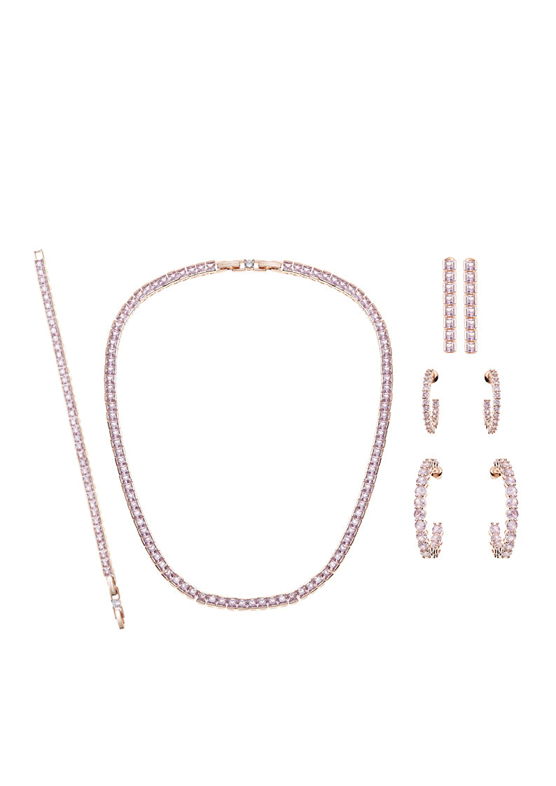 ORECCHINI PLACCATI ORO ROSA CON CUBIC ZIRCONIA