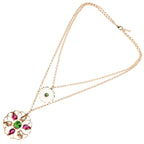 COLLANA DOPPIO FILO PLACCATA ORO CON CRISTALLI