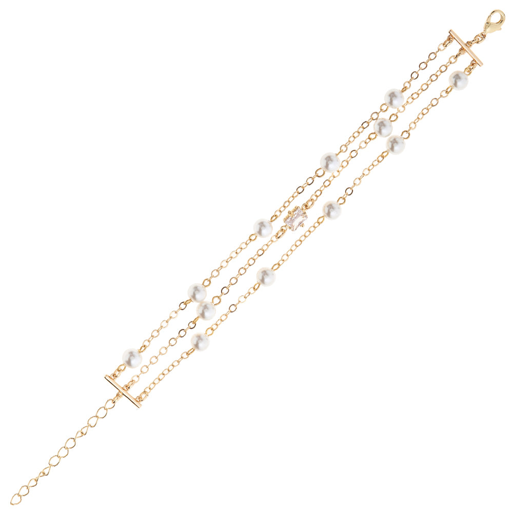 BRACCIALE DORATO CON CRISTALLI E STRASS