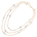 COLLANA DORATA CON CRISTALLI E PERLE