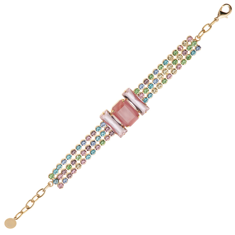 BRACCIALE PLACCATO ORO CON CRISTALLI