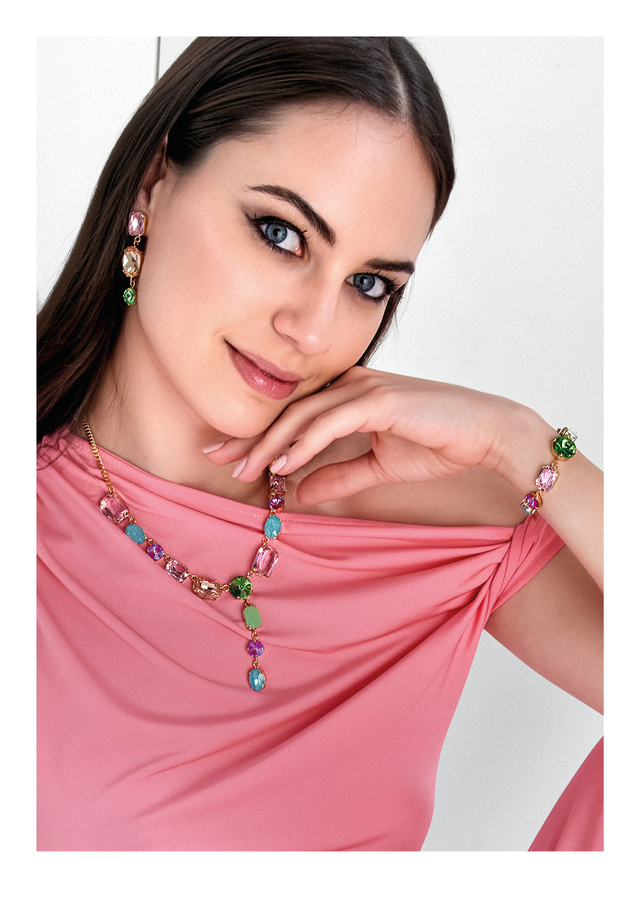 COLLANA PLACCATA ORO CON CRISTALLI