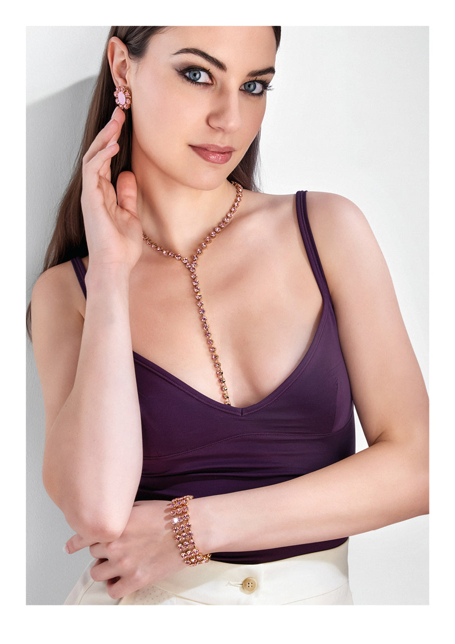 BRACCIALE PLACCATO ORO CON CRISTALLI