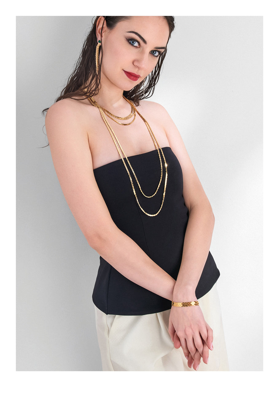 BRACCIALE PLACCATO ORO CON CRISTALLI