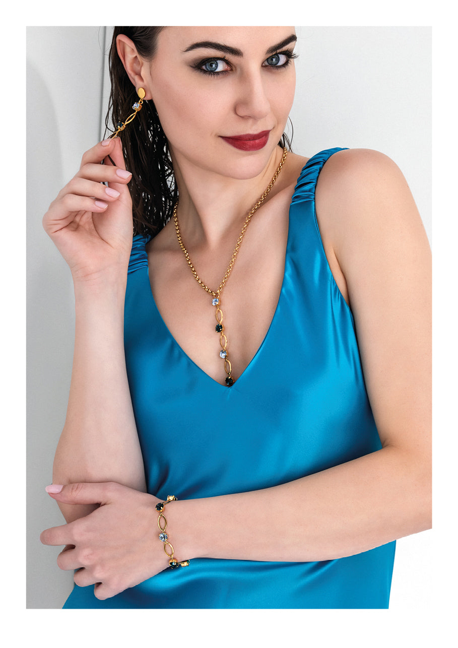 BRACCIALE PLACCATO ORO CON CRISTALLI