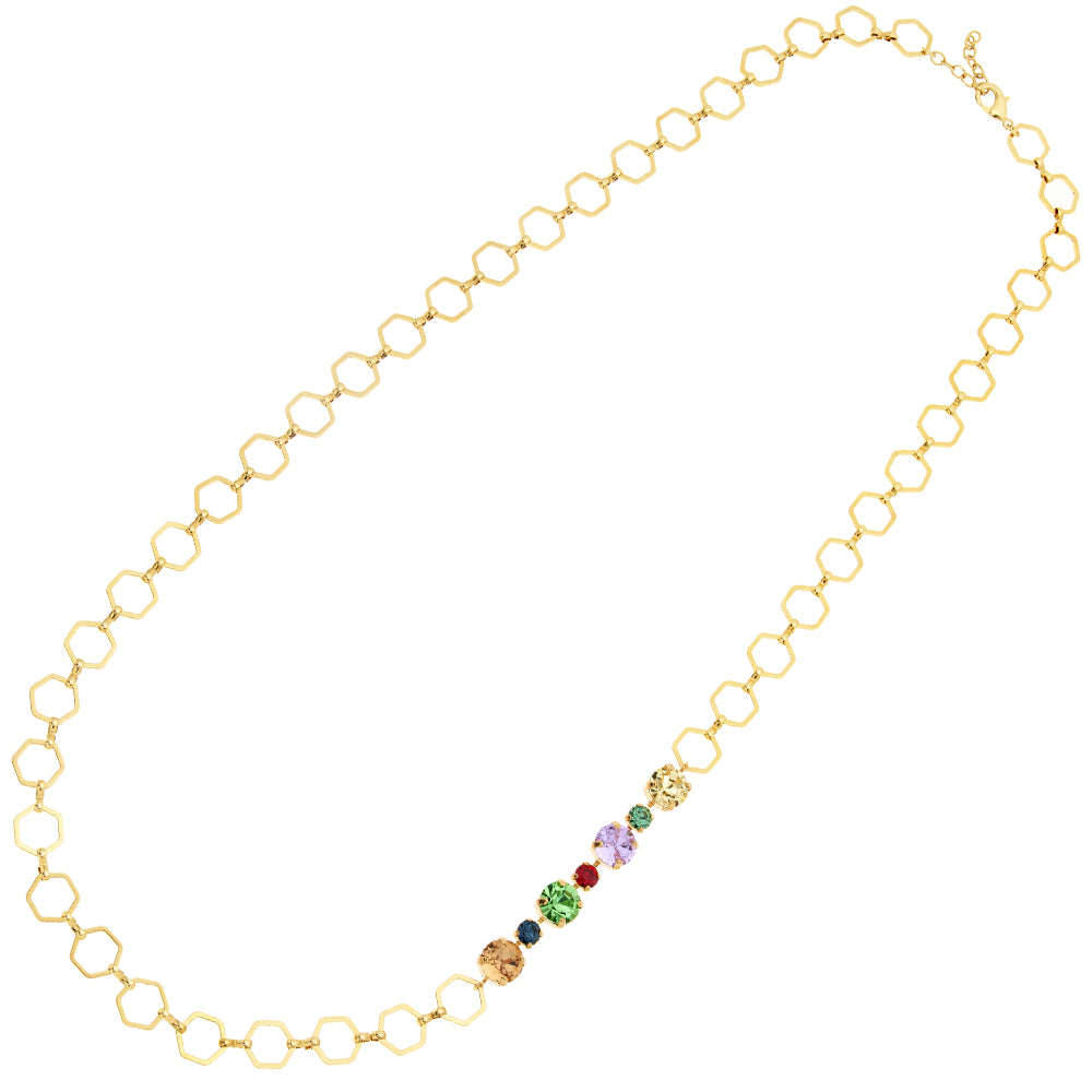 COLLANA PLACCATA ORO CON CRISTALLI