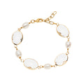 BRACCIALE PLACCATO ORO CON CRISTALLI E PERLE