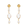 ORECCHINI PLACCATI ORO CON CRISTALLI E PERLE