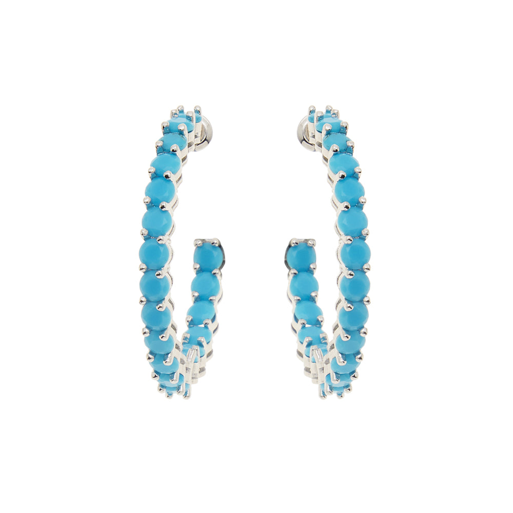 ORECCHINI RODIATI CON CUBIC ZIRCONIA