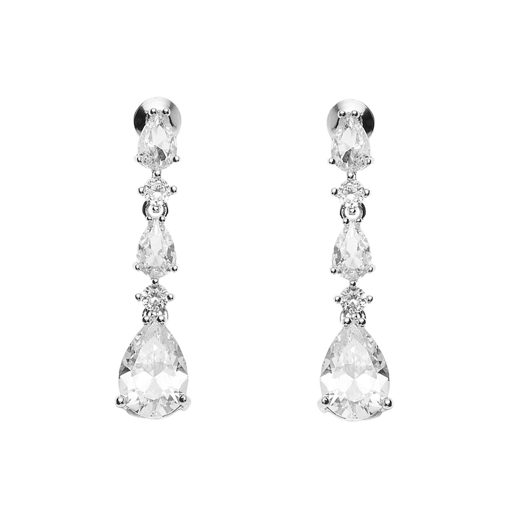 ORECCHINI RODIATI CON CUBIC ZIRCONIA