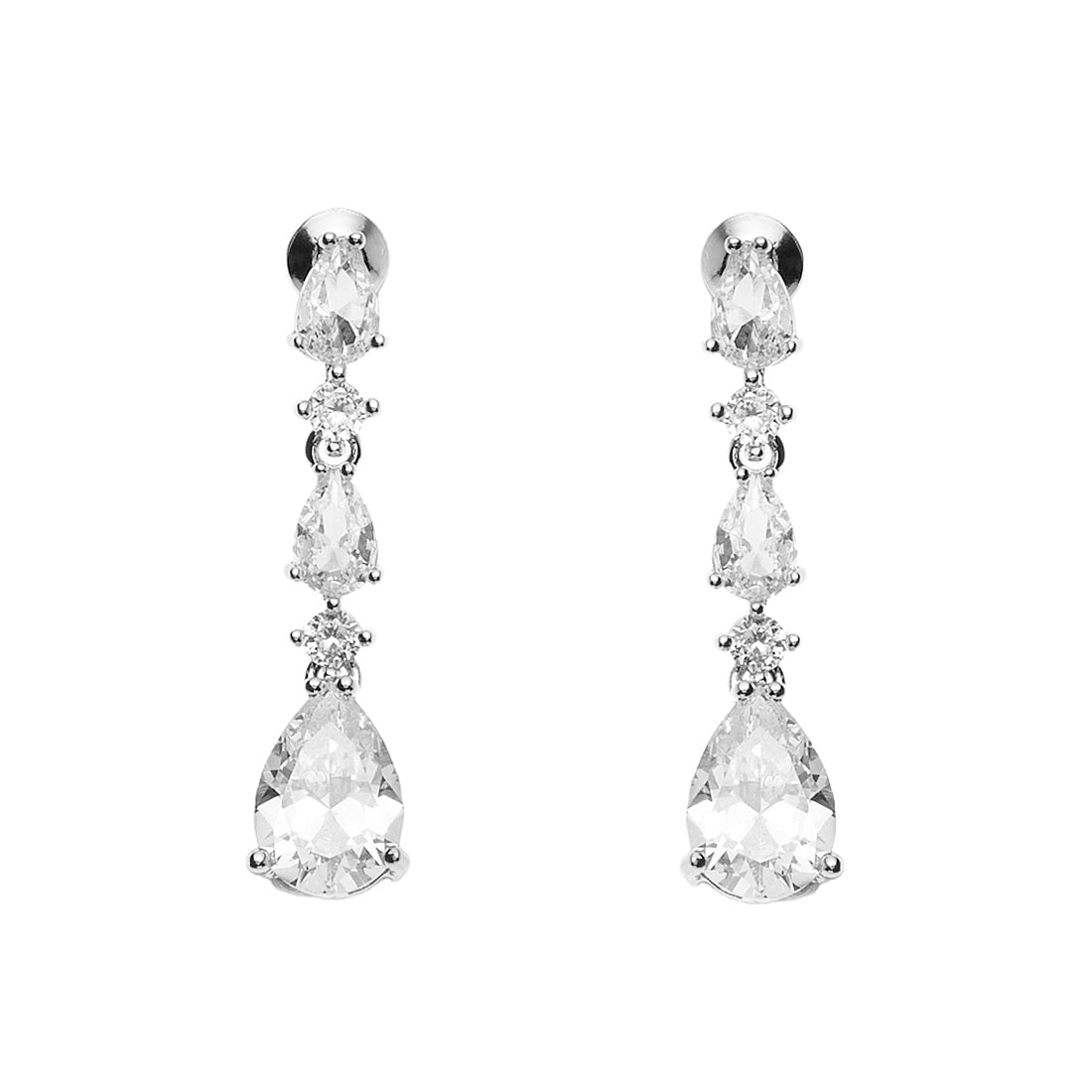 ORECCHINI RODIATI CON CUBIC ZIRCONIA