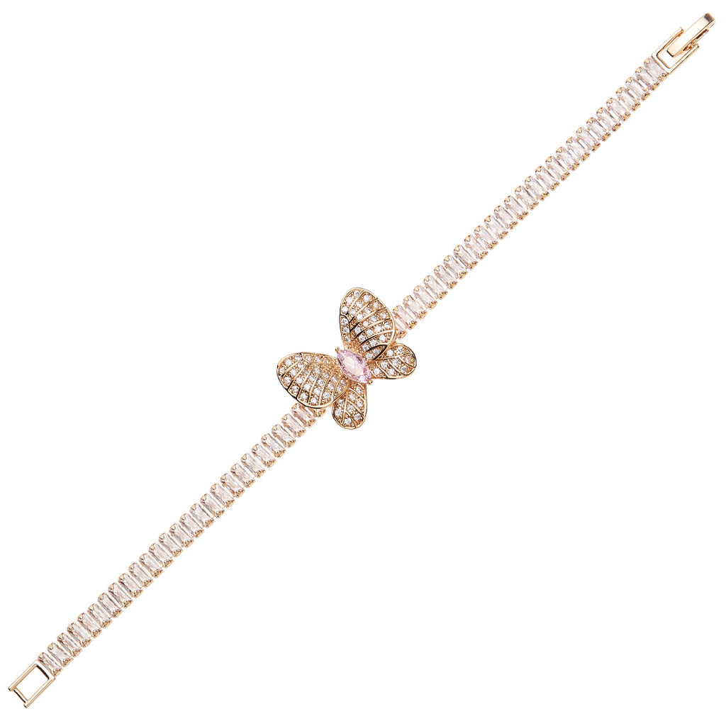 BRACCIALE PLACCATO ORO ROSA CON CUBIC ZIRCONIA