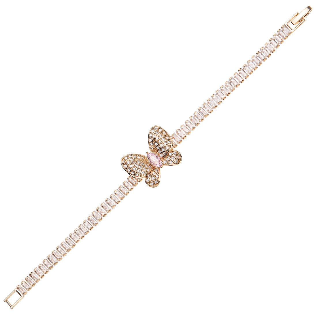 BRACCIALE PLACCATO ORO ROSA CON CUBIC ZIRCONIA
