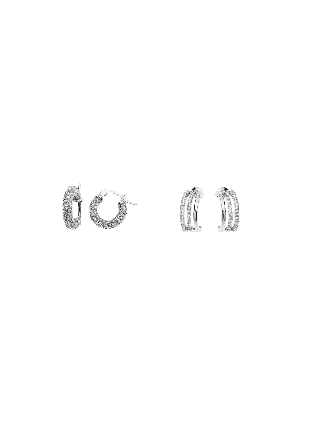 ORECCHINI RODIATI CON CUBIC ZIRCONIA
