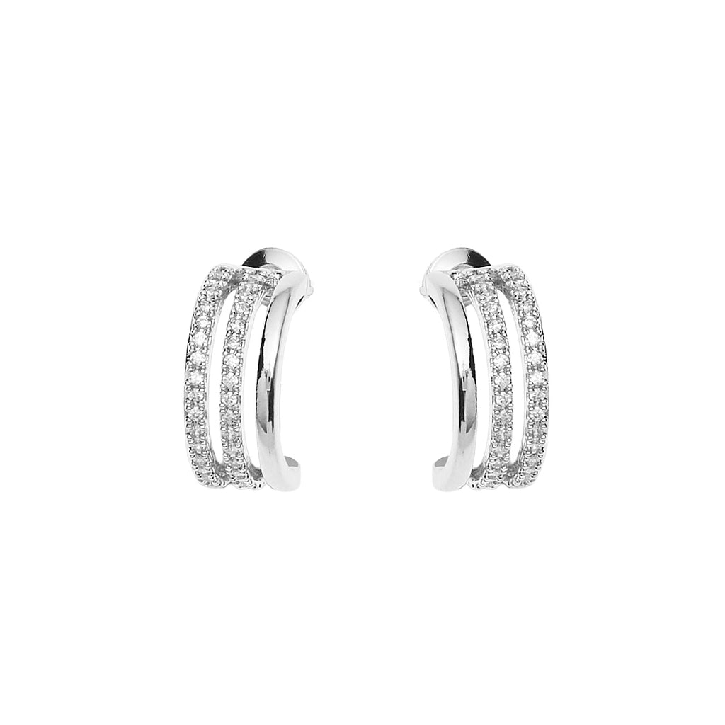 ORECCHINI RODIATI CON CUBIC ZIRCONIA
