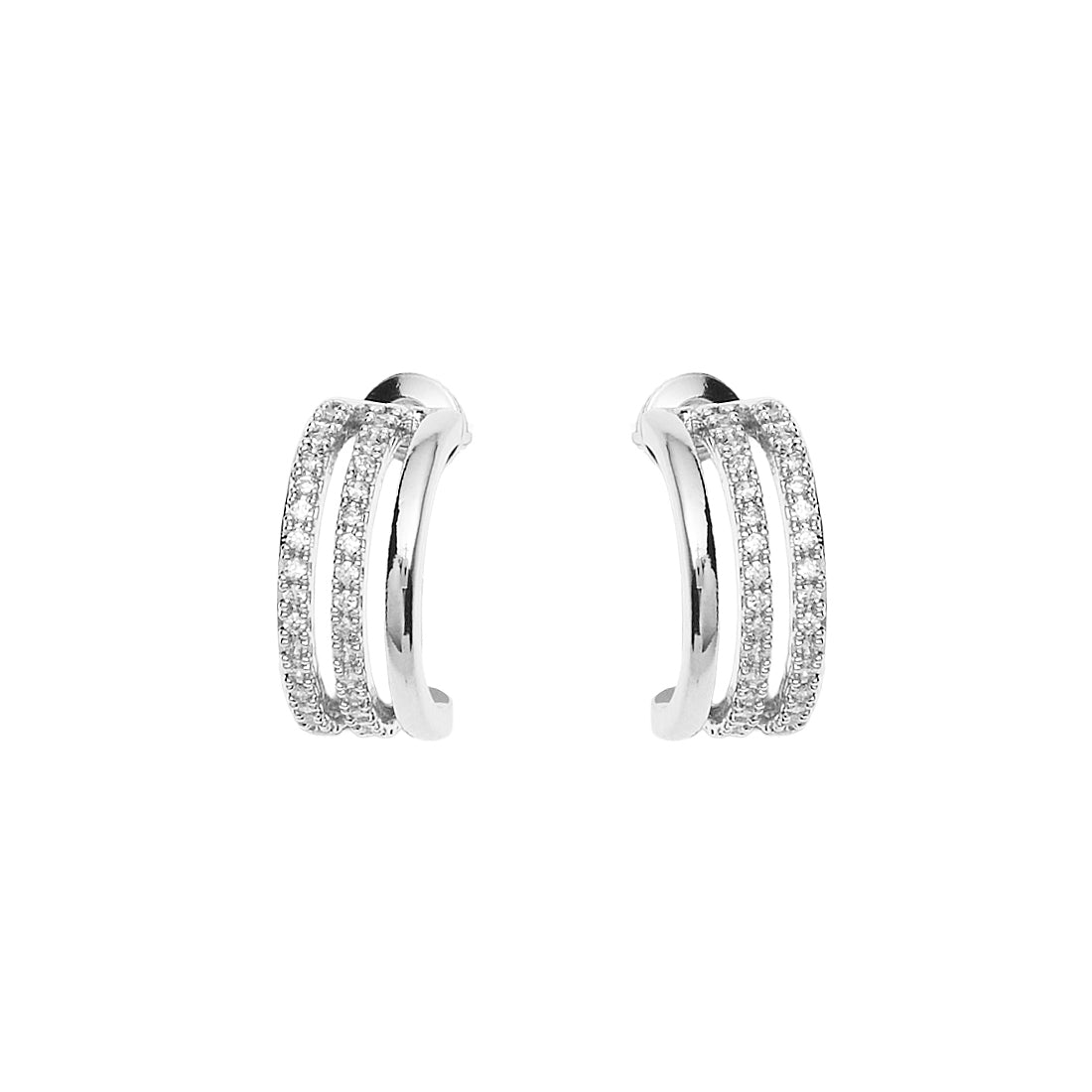 ORECCHINI RODIATI CON CUBIC ZIRCONIA