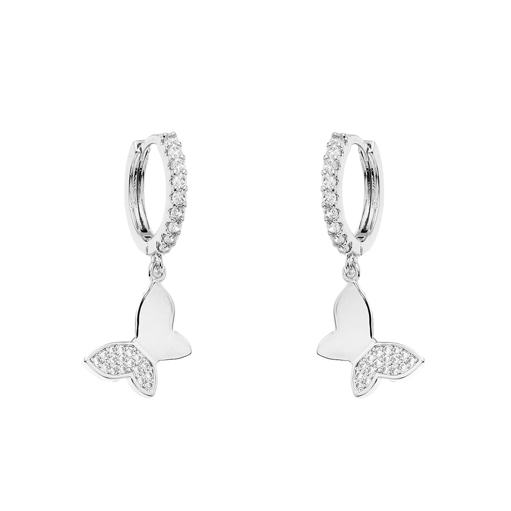 ORECCHINI RODIATI CON CUBIC ZIRCONIA