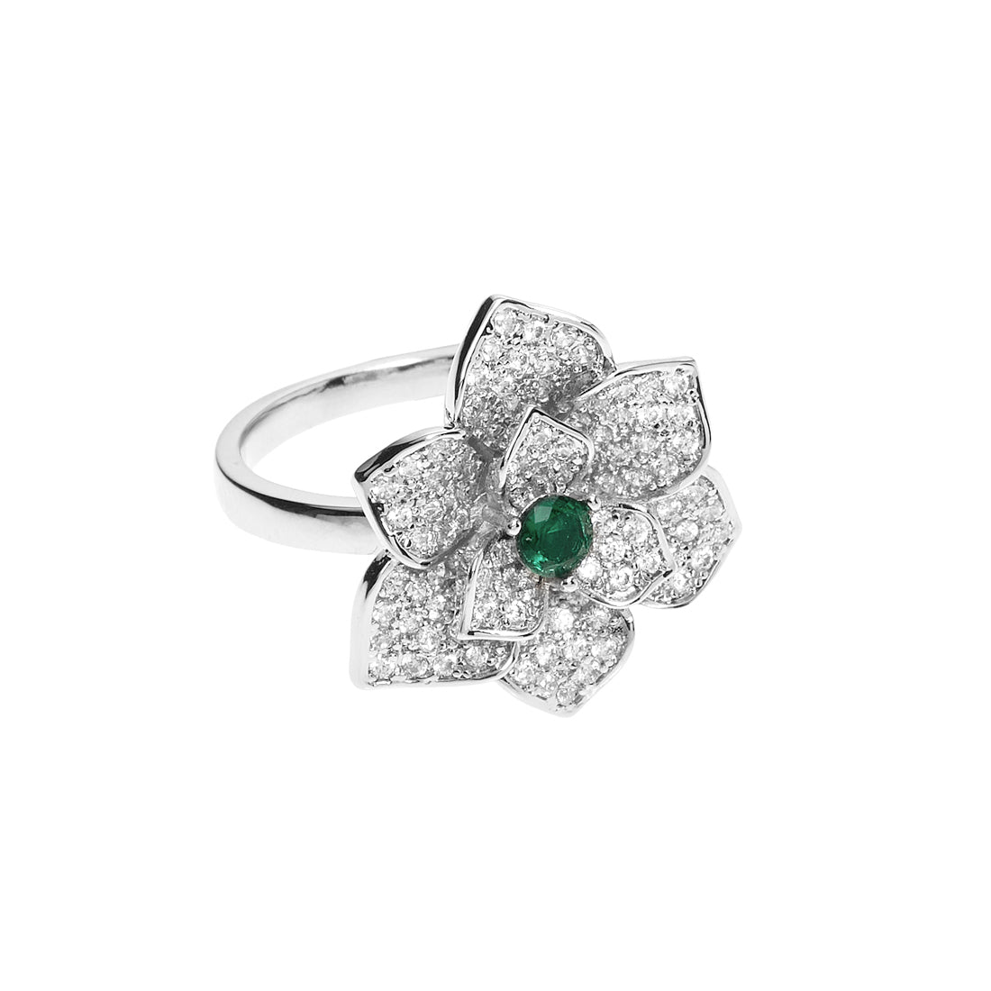 ANELLO RODIATO CON CUBIC ZIRCONIA