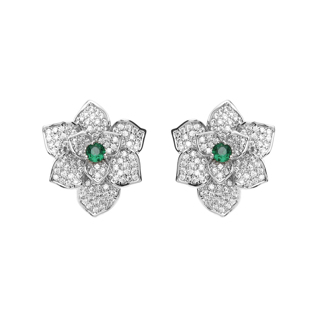 ORECCHINI RODIATI CON CUBIC ZIRCONIA