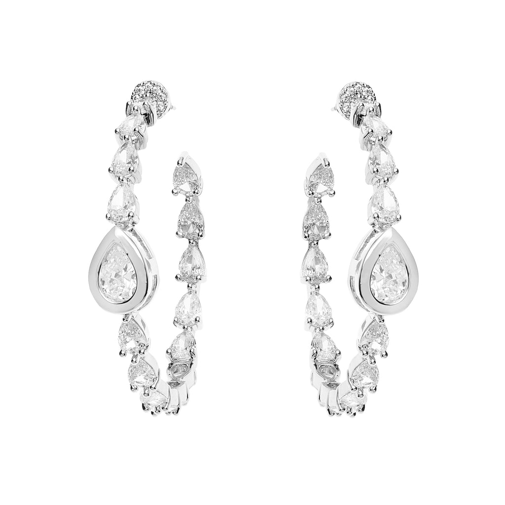 ORECCHINI RODIATI CON CUBIC ZIRCONIA